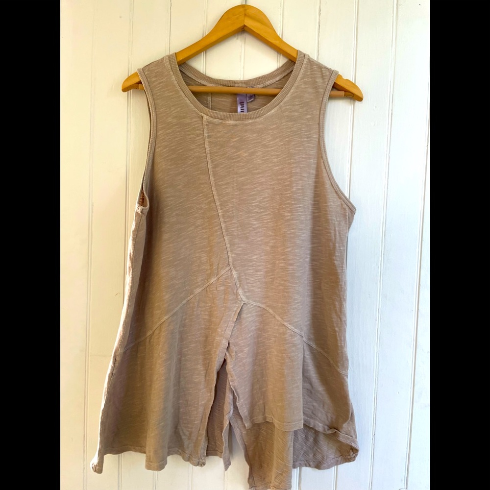 WILT Split Hi-Lo Slub Cotton Tunic Shirt - Size LARGE
